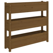 Fioriera rialzata per piante e fiori terrazza giardino 112 x 25 x 104,5 cm legno di pino massiccio marrone 02_0037396