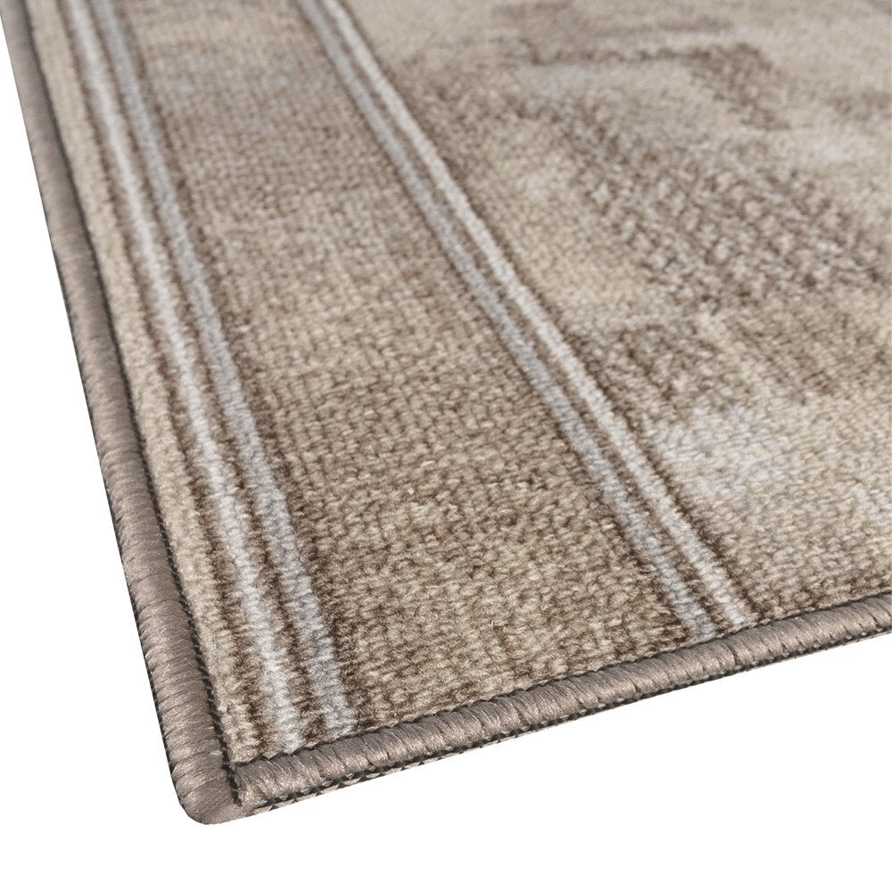 Passatoia Scala Scalinata Ingresso 67x800 Cm Bordata Tappeto Corridoio Gradini Antiscivolo Beige