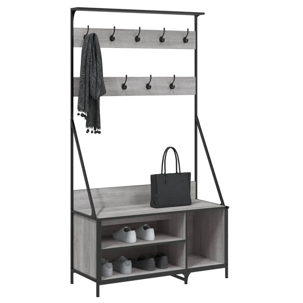 Appendiabiti con Porta Scarpe Grigio Sonoma 100x41x184 cmcod mxl 132311