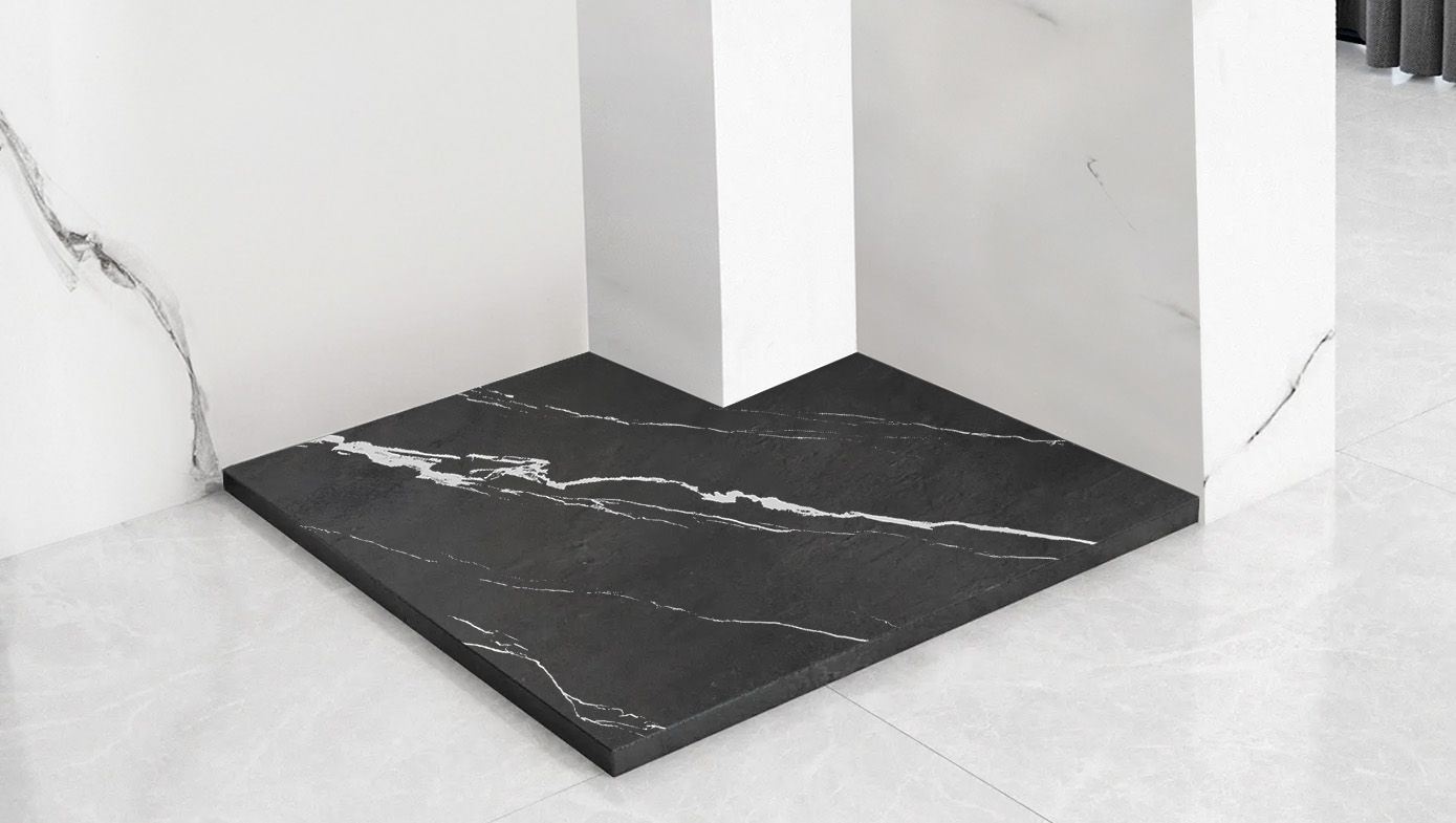 Piatto Doccia Bazalt Carrara Black 90x90