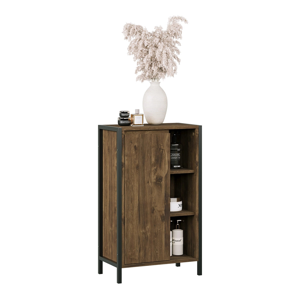 Vicco mobiletto bagno Quercia/nero 50 x 80 cm con 7 scomparti