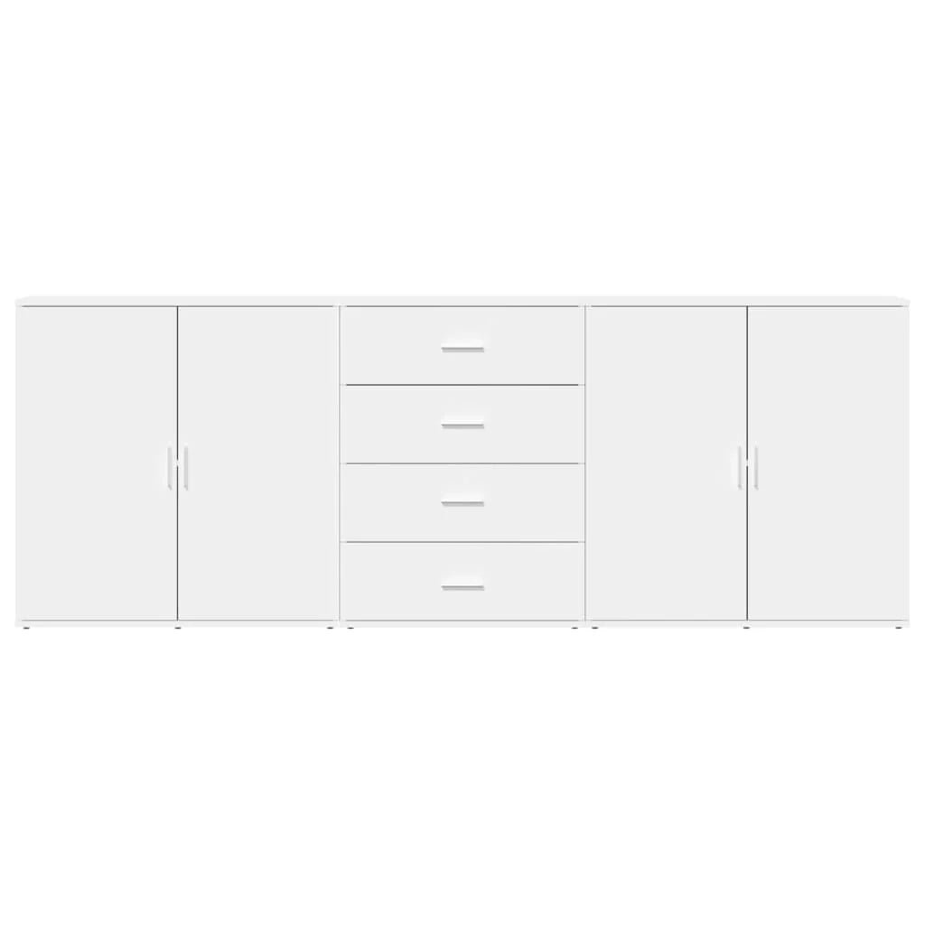 Buffet credenza cassettiera armadio mobile contenitore organizer per cucina soggiorno salotto 3 pezzi legno ingegnerizzato bianco 02_0037002