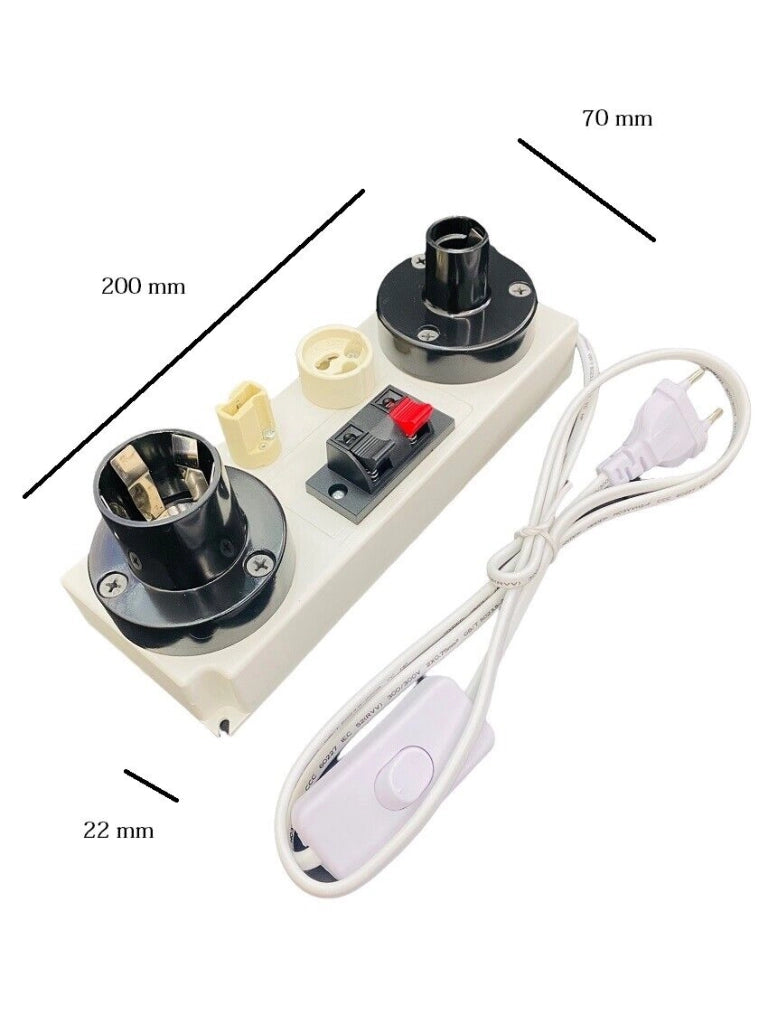 Banco Tester per provare Lampadine Led 220V attacco E27 G9 GU10 E14 Interruttore