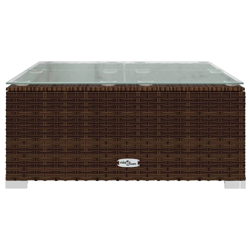 Set mobili da giardino set arredamento da esterno 9 pezzi con cuscini polyrattan marrone 02_0018131