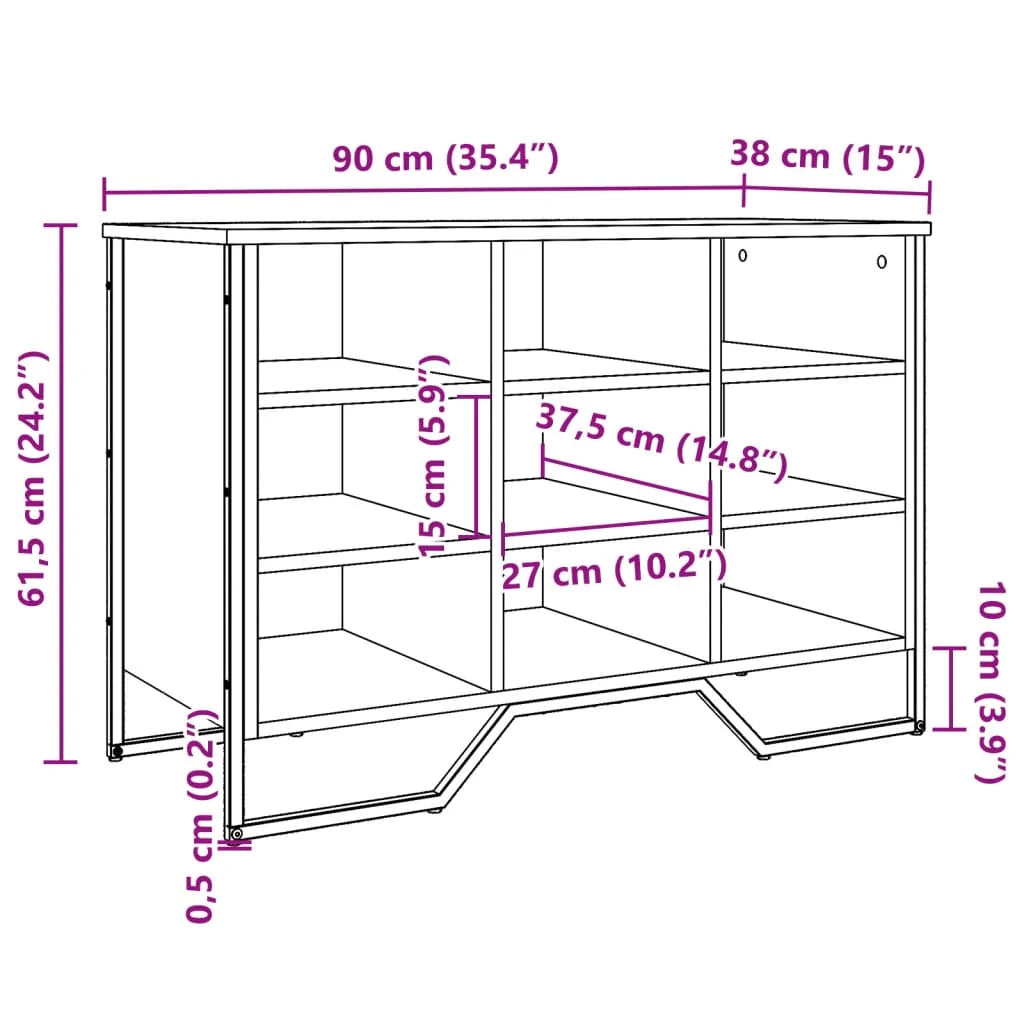 Scarpiera mobiletto portascarpe mobile per ingresso/corridoio/soggiorno 90 x 38 x 61,5 cm legno ingegnerizzato marrone 02_0021600