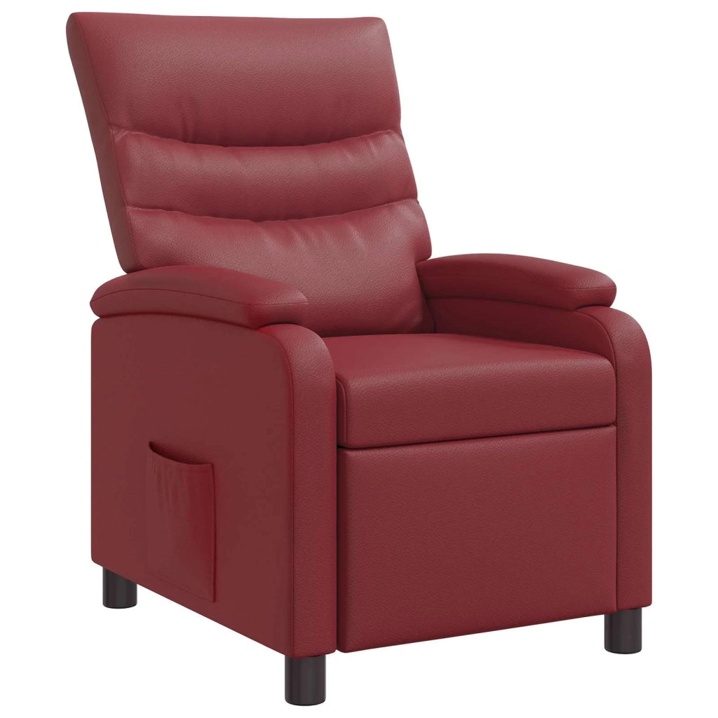 Divano Sedia-Poltrona reclinabile Rosso Vino Similpelle 600755