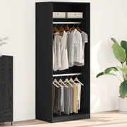 Armadio  Nero Rovere 80x50x200 cm in legno ingegnerizzato