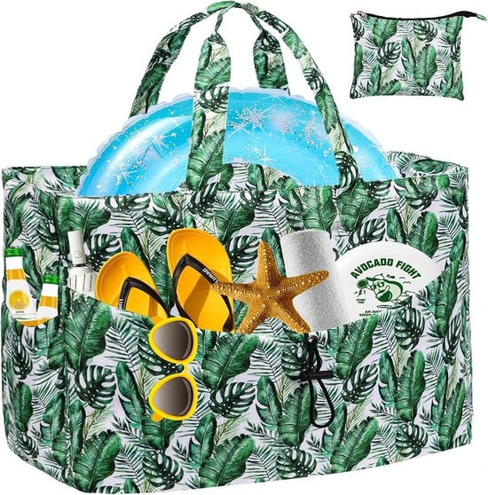 Borsa da spiaggia grande per donne, XXL, con chiusura a zip, impermeabile, borsa da spiaggia grande, borsa da spiaggia leggera, per donne e uomini, borsa da bagno, borsa da piscina, borsa da sauna per picnic, vacanza