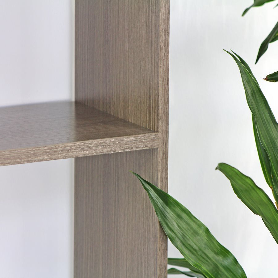 Libreria 12 Ripiani 124x160x24 cm in Legno MDF Rovere Scuro