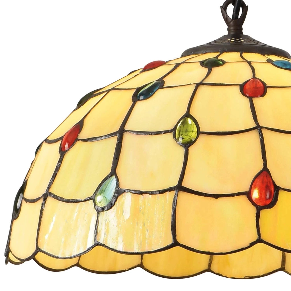 LÚZETE - LAMPADA DA SOFFITTO A 2 LUCI 40 CM TIFFANY JEWEL