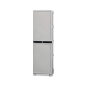 Armadio multiuso da esterno o Allain, Mobile a 1 anta e 3 ripiani in polipropilene, 100% Made in Italy, cm 50x39h172, colore Grigio chiaro