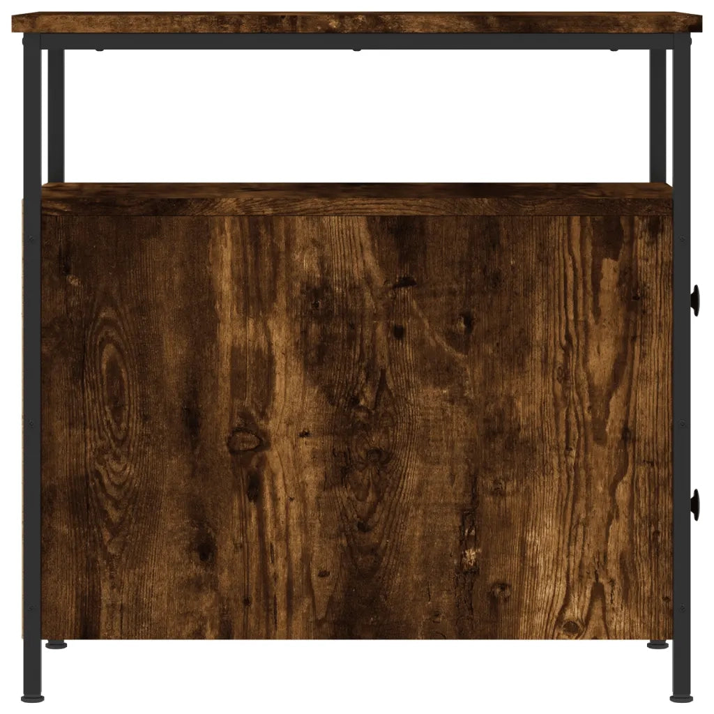 Set di 2 Comodini | Armadio da Notte | Mobiletto da notte Rovere Fumo 30x60x60 cm in Legno Multistrato