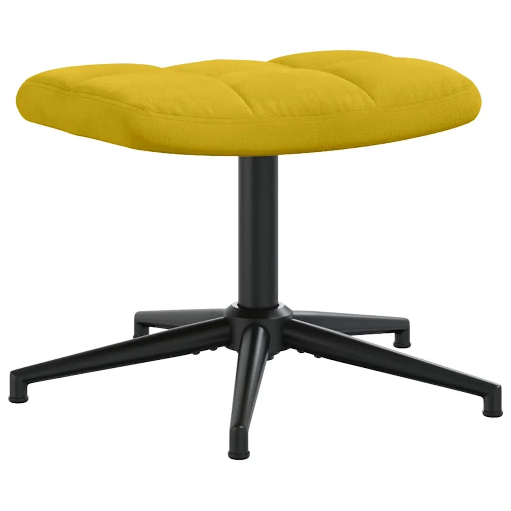 Divano Sedia-Poltrona Relax con Poggiapiedi Giallo Senape in Velluto 641196