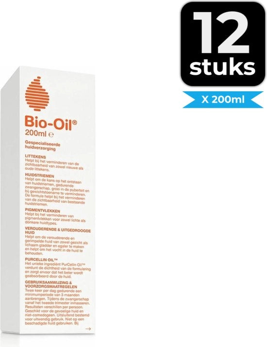 Olio per la cura della pelle - 200 ml - Confezione economica da 12 pezzi