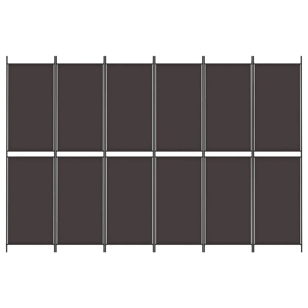 Divisorio a 6 Pannelli Marrone 300x200 cm in Tessuto cod mxl 64369