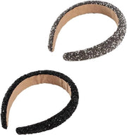 Due splendide cinture per capelli elastiche con perle e strass per donne - Per San Valentino Matrimonio Compleanni - Accessori capelli da indossare ogni giorno