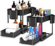 Sottoscala a 2 piani, armadio cucina, organizzatore con 4 ganci e 2 ciotole per spezie, organizzatore multifunzionale per cucina