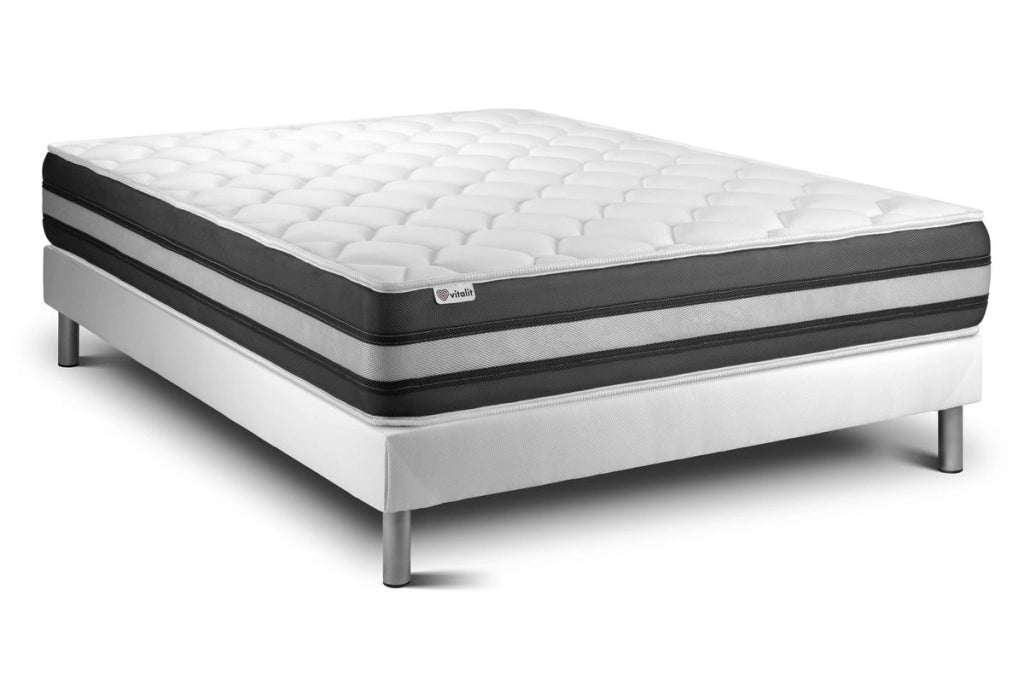 Letto con materasso VITAL SPRING ZEN 140 x 220 cm Rete kit Bianco