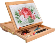 Sedia da Pittore Scatola da Pittore in Legno Colmar Tavolozza da Schizzo - Con Caricatore - Cassa da Pittore per la Conservazione - Supporto per Libri - 335 x 26 x 27 cm
