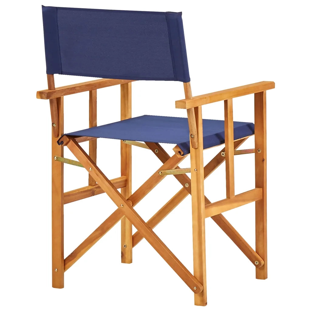 Sedie da Regista 2 pz | Sedie da Esterno in Legno Massello di Acacia Blu