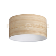SET UP PARALUME CILINDRICO D.70CM IN TESSUTO E PVC PER LAMPADARIO A SOFFITTO EFFETTO LEGNO
