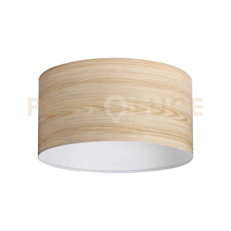 SET UP PARALUME CILINDRICO D.70CM IN TESSUTO E PVC PER LAMPADARIO A SOFFITTO EFFETTO LEGNO