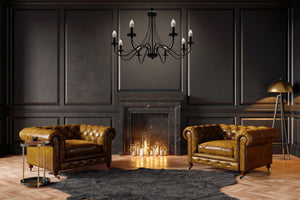 Lampada Da Soffitto Pensile Rustica APP648-8CP Nera