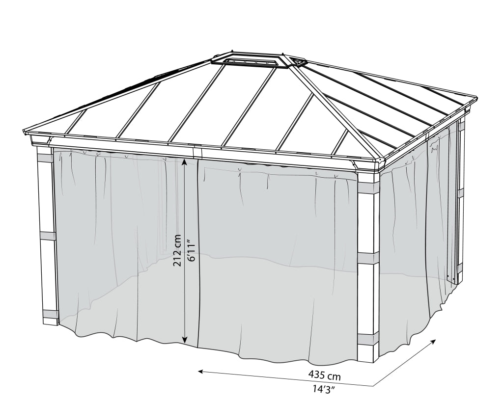 Rete Antizanzarare Per Gazebo Dallas 4.3X4.3