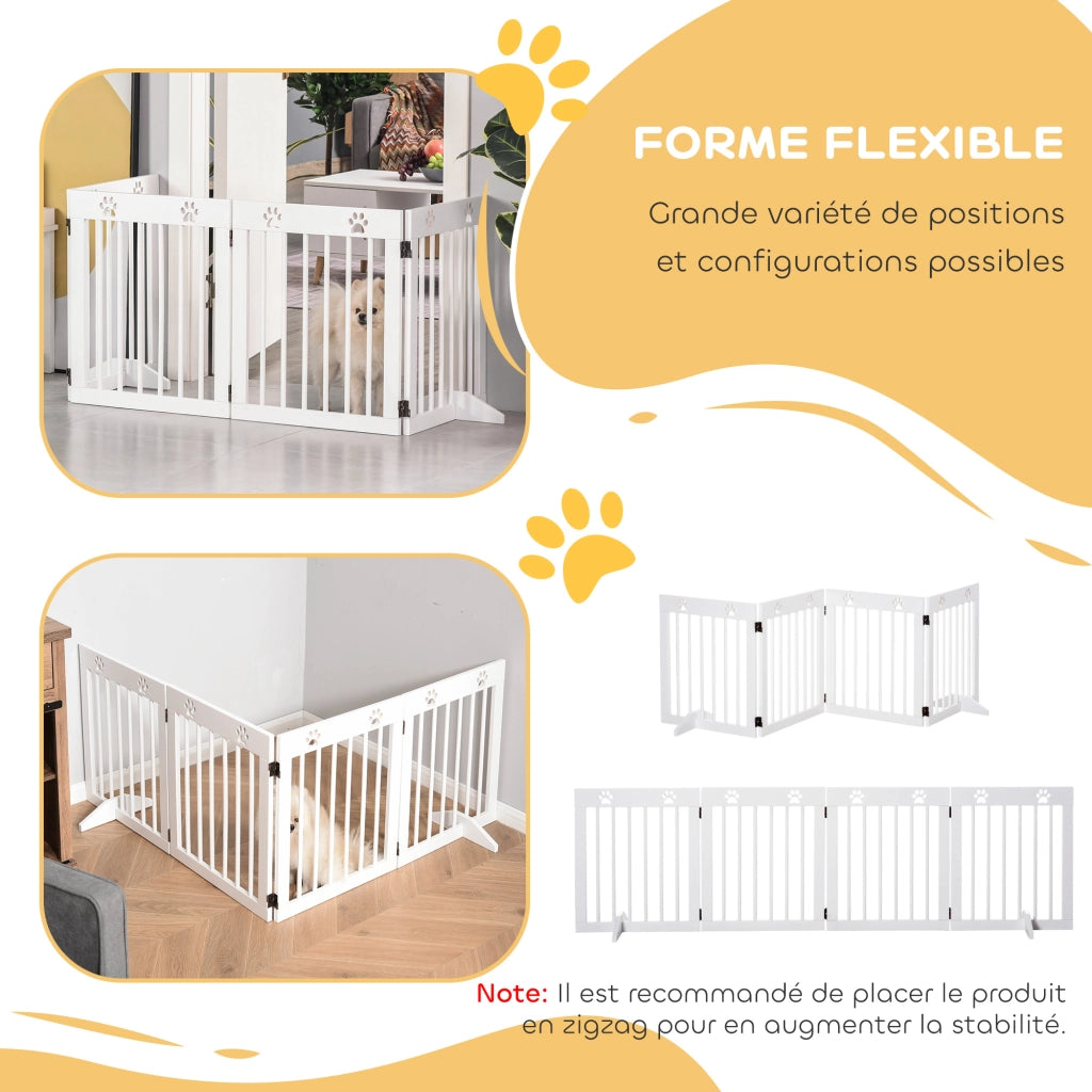 Barriera di sicurezza modulare per animali domestici ¨C zephmum ¨C legno di pino massello bianco 204x30x61 cm