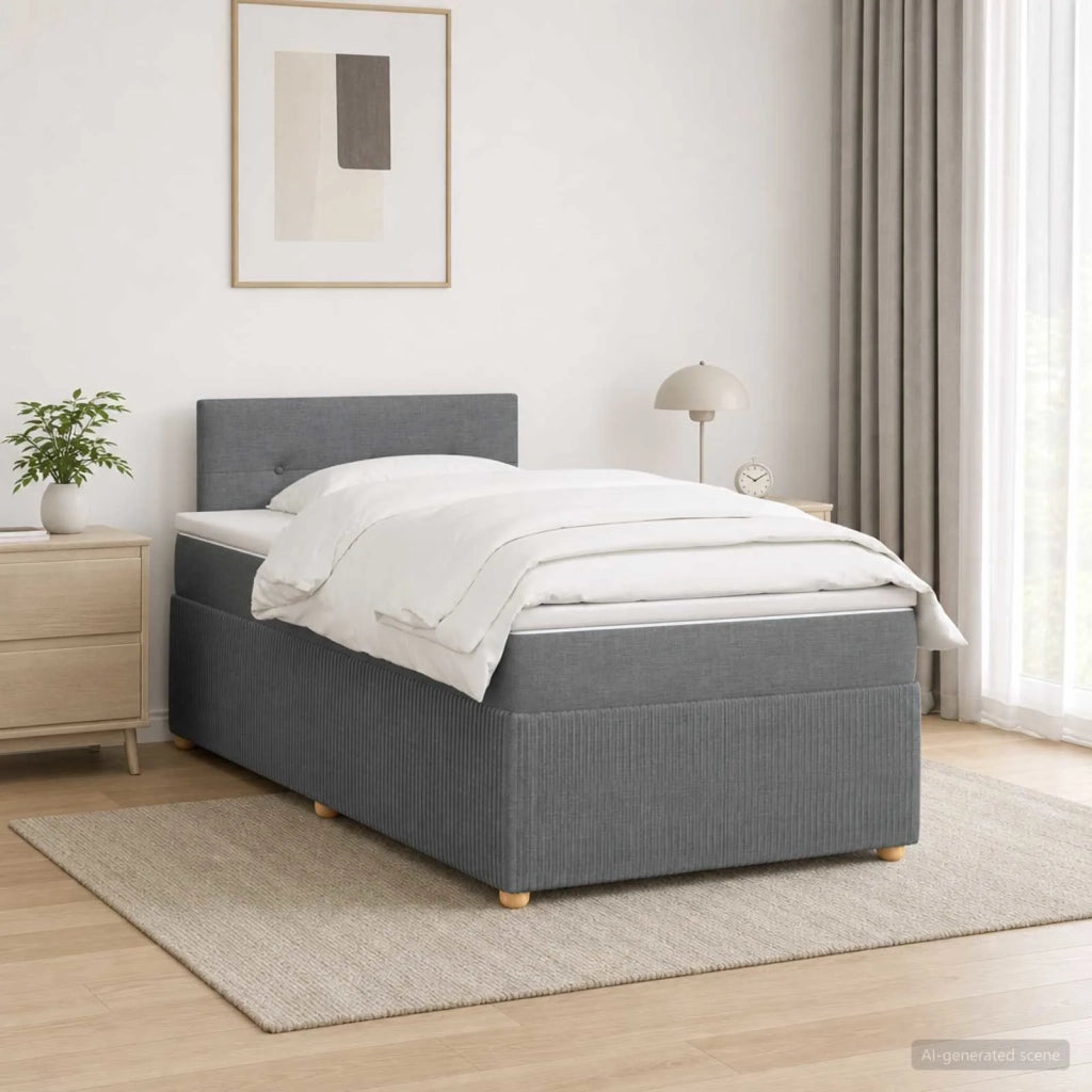 Letto box spring con materasso Grigio Scuro 120 x 190 cm 3452884