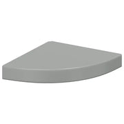 Scaffale Angolare a Parete | Mensola sospesa Grigio Lucido 25x25x3,8 cm in MDF