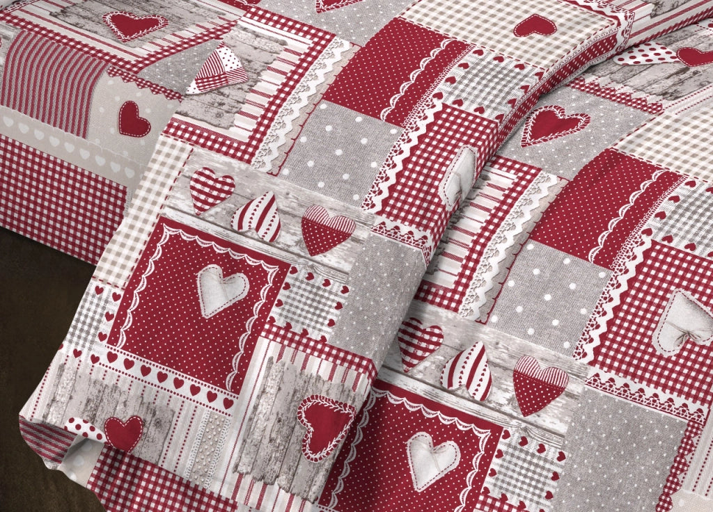 Sacco Copripiumino Piumone Letto In 100% Cotone Made Italy Vari Disegni RP - 1 Piazza - Aprica Rosso