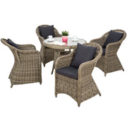 Set di mobili da giardino in rattan sintetico con 4 posti marrone naturale 2108106