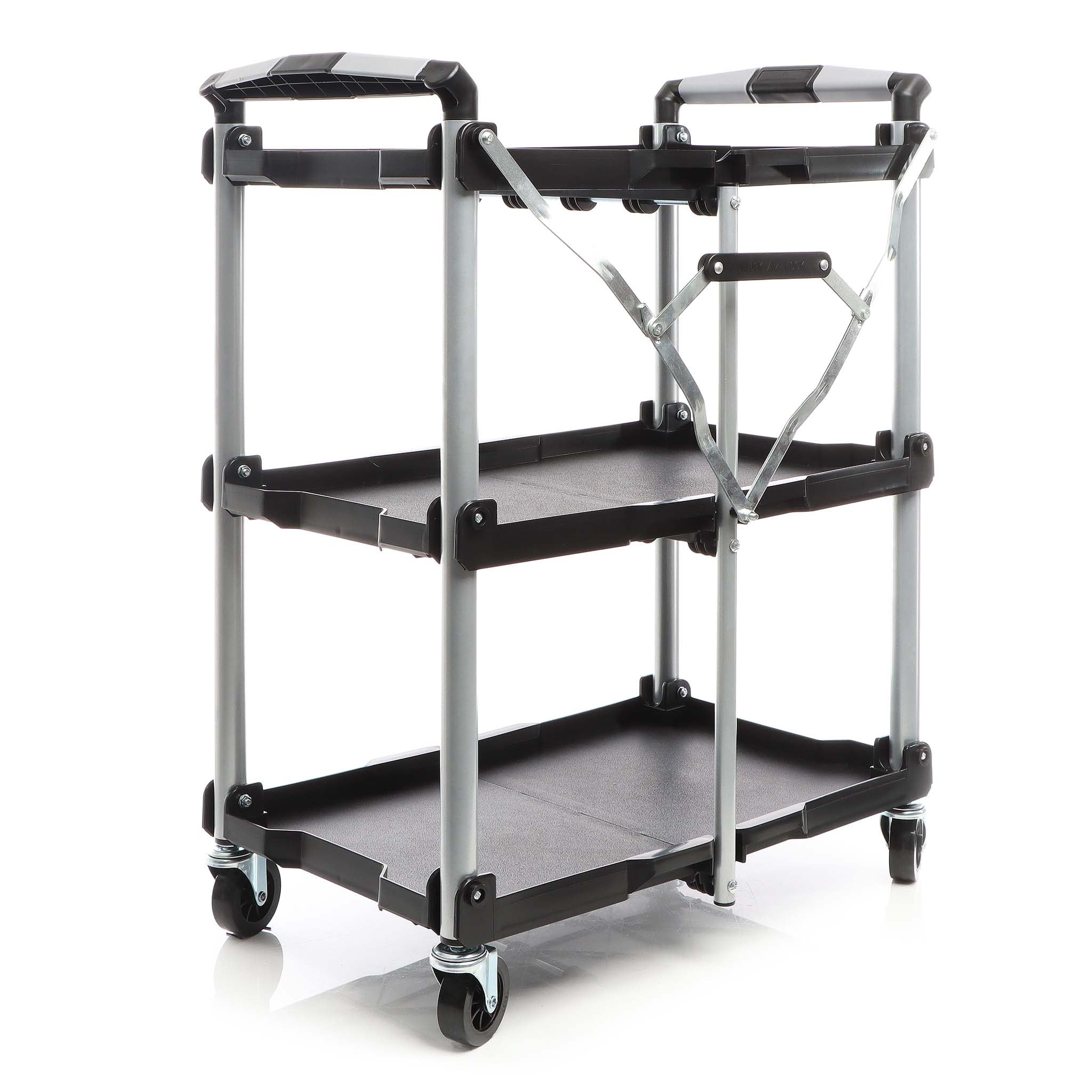 Carrello pieghevole multiuso con 3 piani Fino a 120 kg Per officina, ufficio, gastronomia