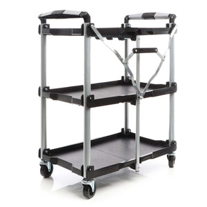 Carrello pieghevole multiuso con 3 piani Fino a 120 kg Per officina, ufficio, gastronomia