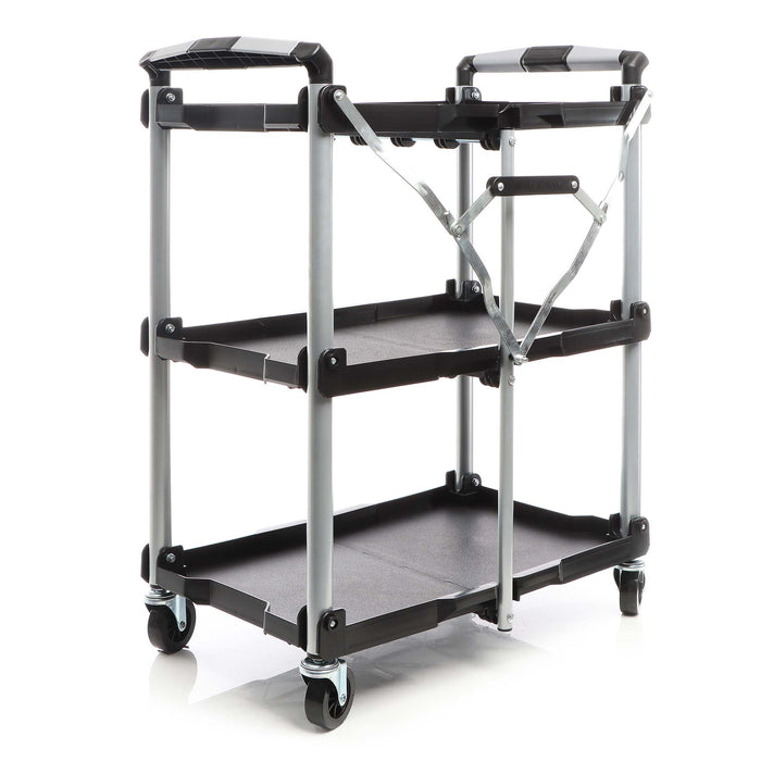 Carrello pieghevole multiuso con 3 piani Fino a 120 kg Per officina, ufficio, gastronomia