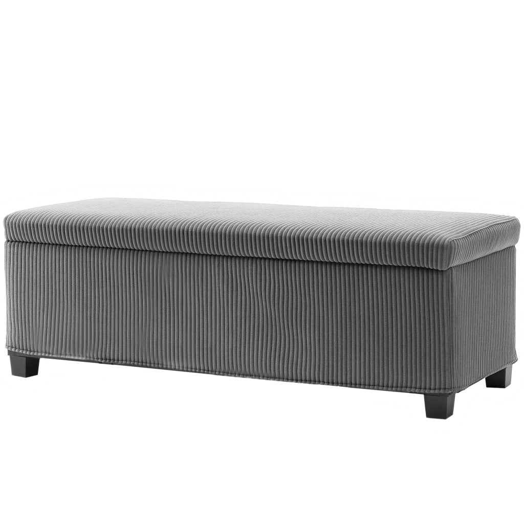 Pouf Contenitore Imbottito ¨C Zephmum ¨C Grigio 112x42x40 cm