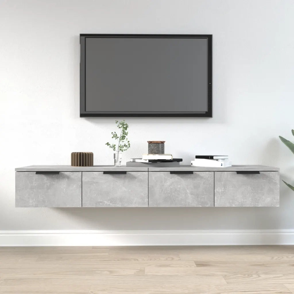 Armadietto a Muro | Mobili Pensili 2 pz Grigio Cemento 68x30x20cm Legno Multistrato