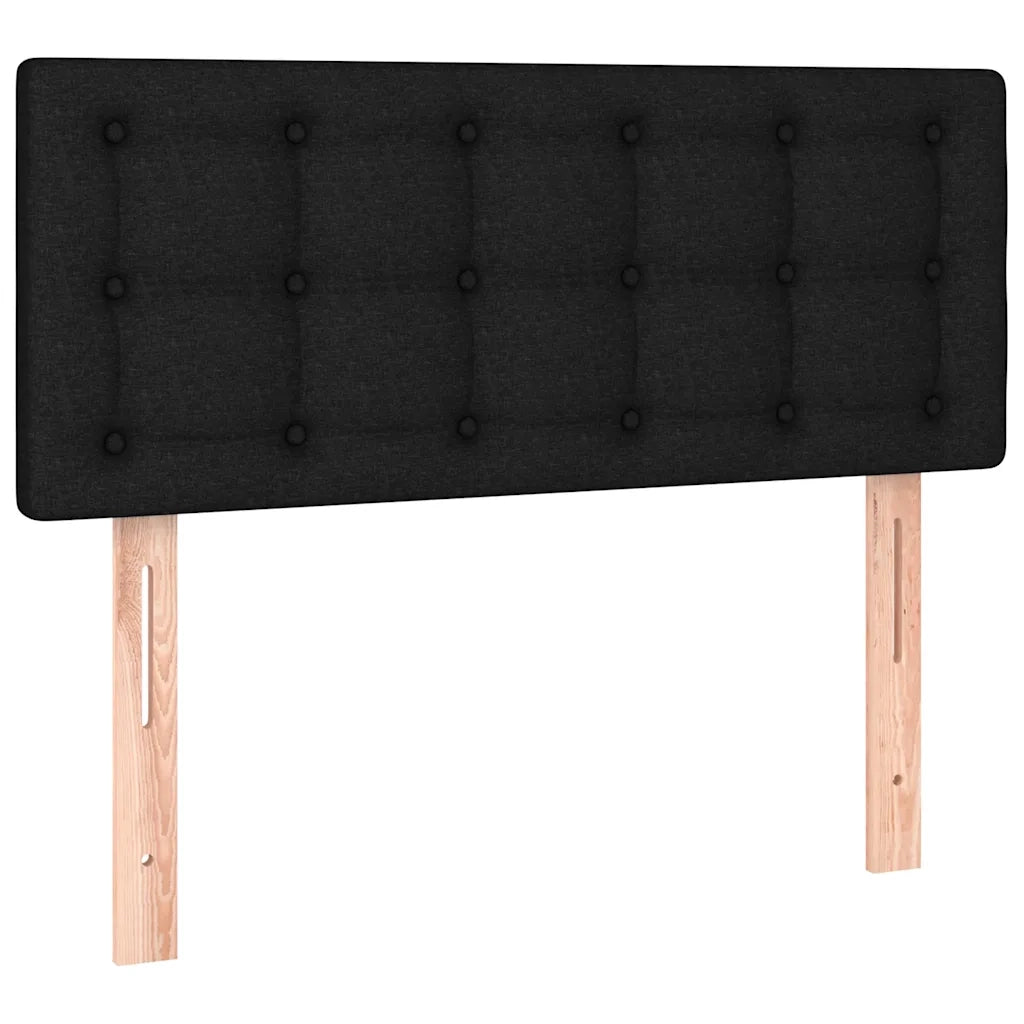 Letto a Molle con Materasso e LED-Struttura Letto con Materasso Nero 100x200 cm in Tessuto 370004