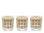 Set 3 bicchieri zafira in vetro decorato cl35