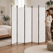 6-piece White Fabric Room Divider, 300x220 Cm
