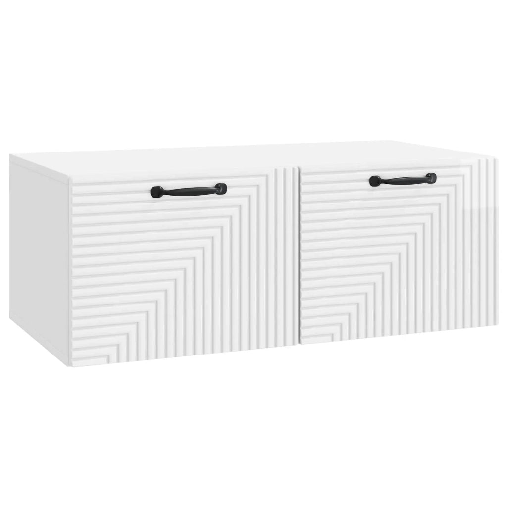 Mobile Porta TV da Muro Bianco Lucido 78,5 x 41 x 30 cm