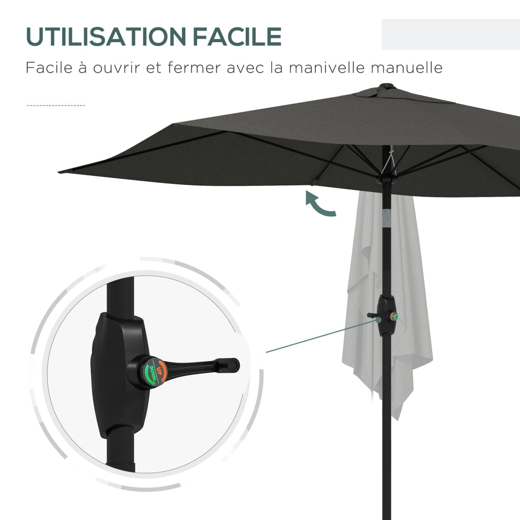 Tendone da giardino rettangolare inclinabile 2x3 m ¨C Zephmum ¨C Grigio scuro