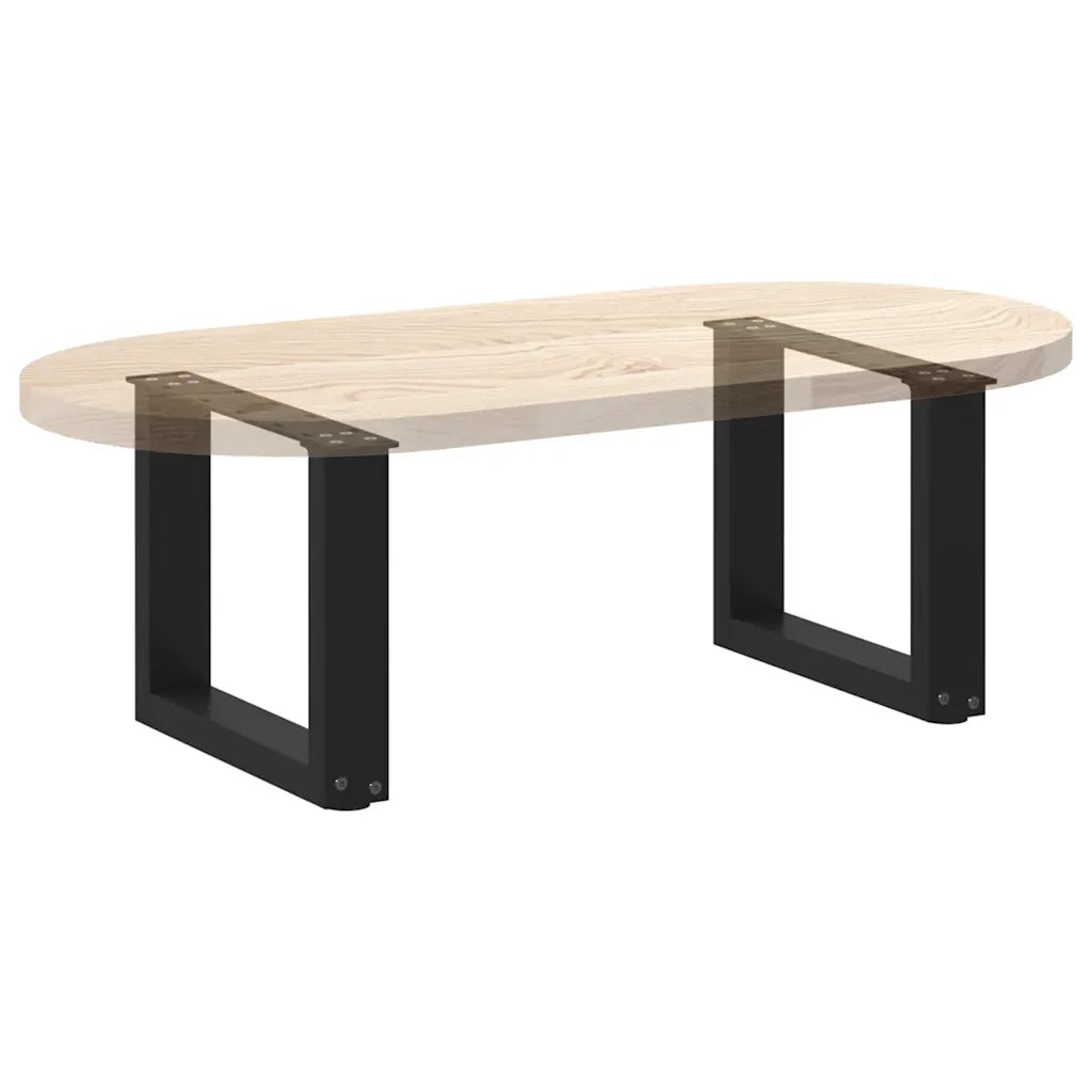 Gambe per Tavolino da Caffè a Forma di U 2 pz Nere 30x(30-31) cm Acciaio 4013128