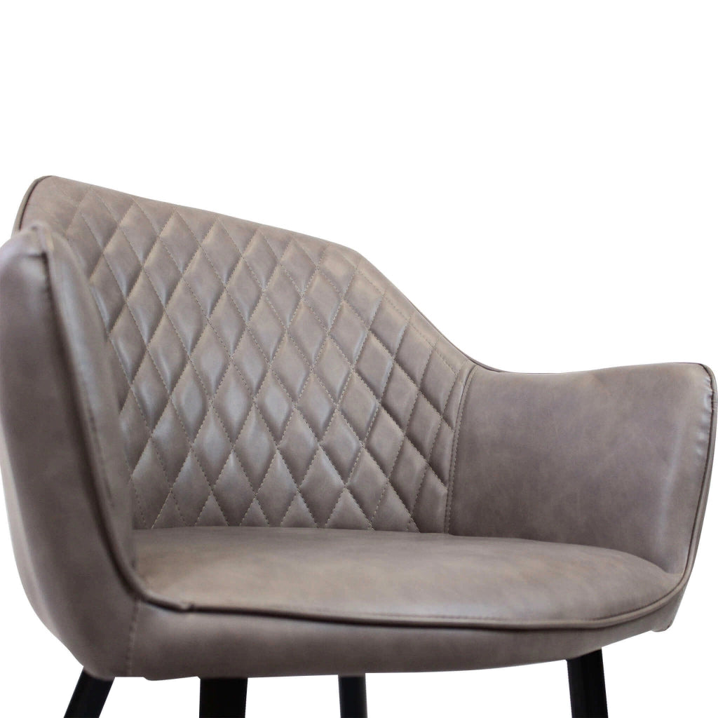 Poltrona per Sala da Pranzo in Ecopelle Metallo cm 48x62x83 - ROBIN