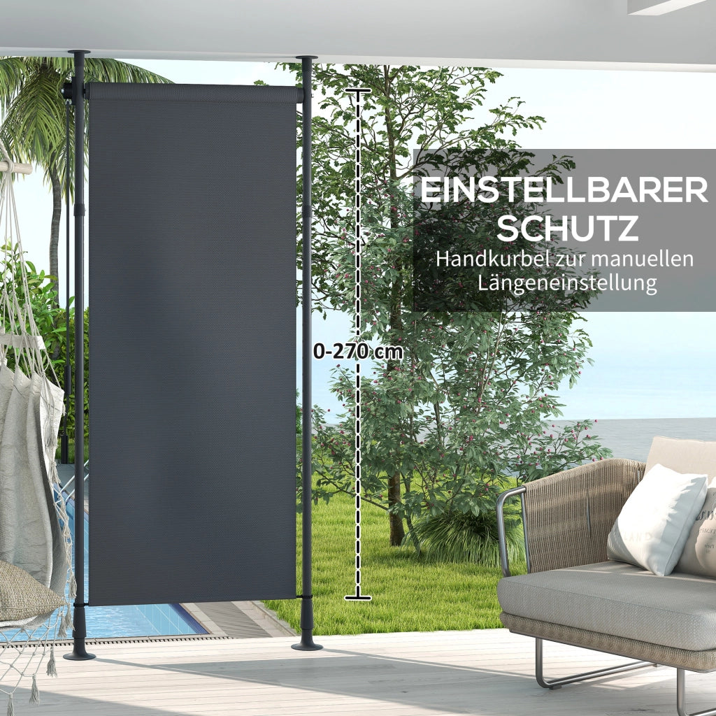 Tenda da sole esterna regolabile ¨C zephmum ¨C alluminio 120x220-310cm grigio scuro