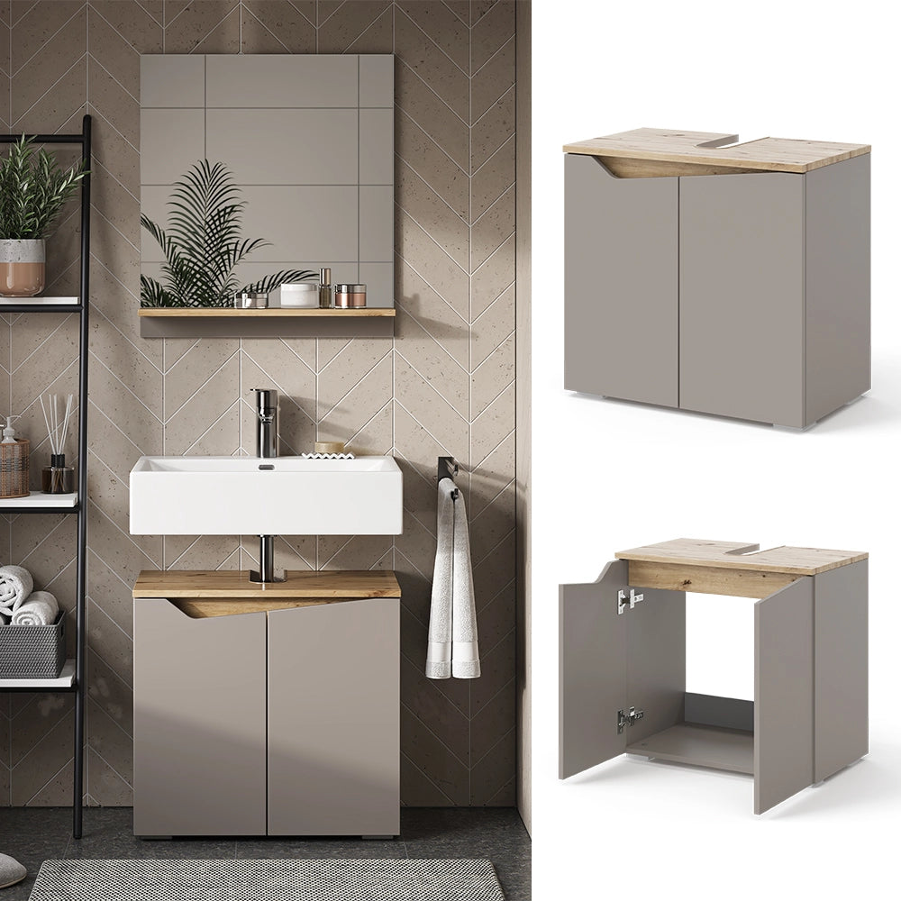 Vicco Mobile sottolavabo per bagno Grigio 60 x 57.5 cm con 2 porte