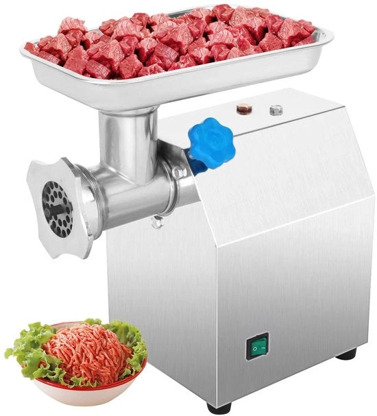 Molinello per Carne - Elettrico - Molitore di Carne Macinata - 120KG/U - 800W Motore Potente - Design in Acciaio Inossidabile Duraturo - Costruzione Robusta - Utilizzo Professionale e Casalingo - Facile da Usare