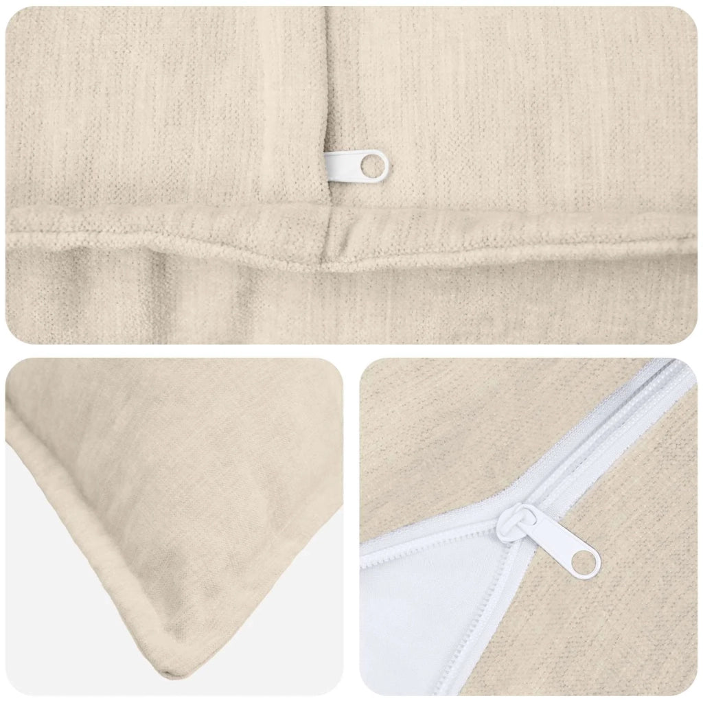 Federa 12 pz HOUTEN Crema 40 x 40 cm Tessuto Chenille 916869