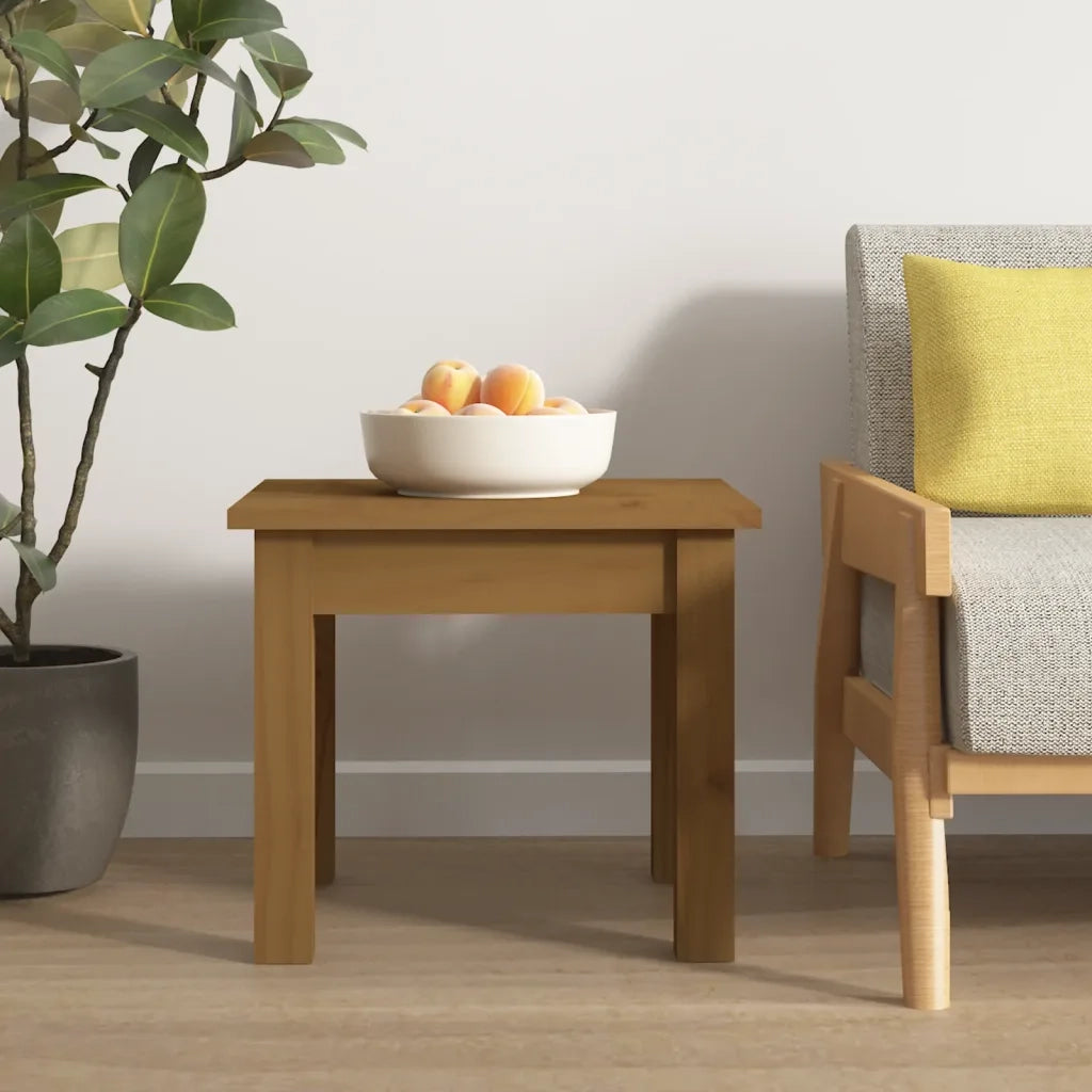 Tavolino da Salotto ambra 35x35x30 cm Legno Massello di Pino 814222